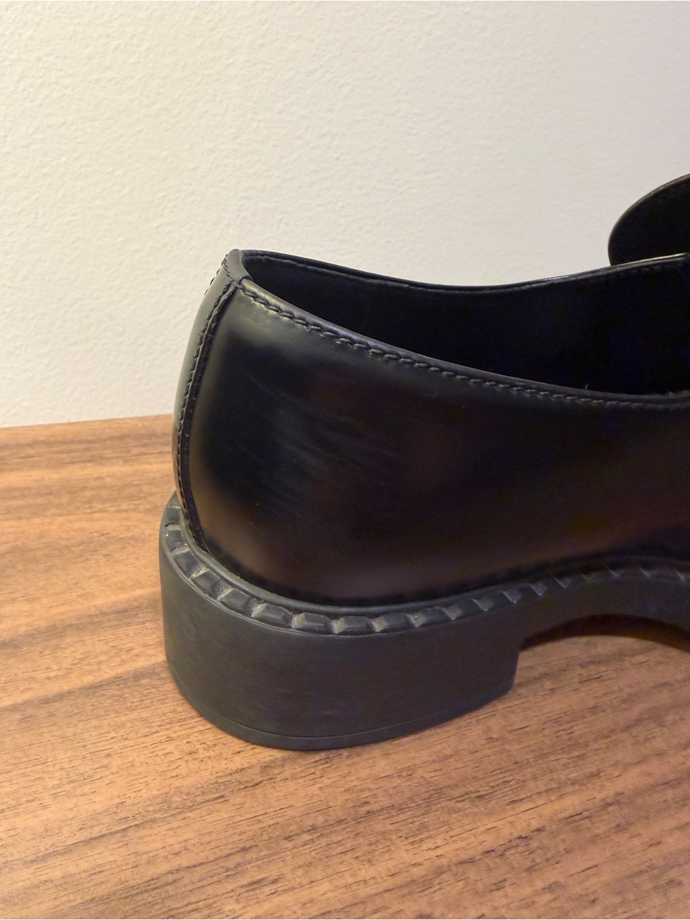 Prada Leather Triangle Logo Black Loafers - Picture 15 of 15
